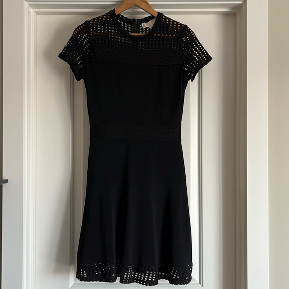 Michael Kors Black Mesh Combo Dress - Picture 2 of 7